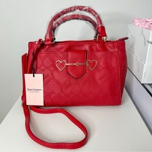 Juicy Couture Love Is Juicy Satchel Heart Cool Red.